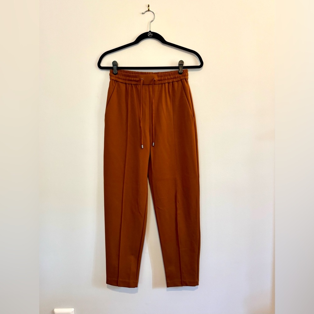 ANTONIO MELANI Rust Brown Elastic Waist Trousers